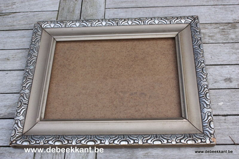 Antieke houten kader zilverkleur 26.4 X 32.3